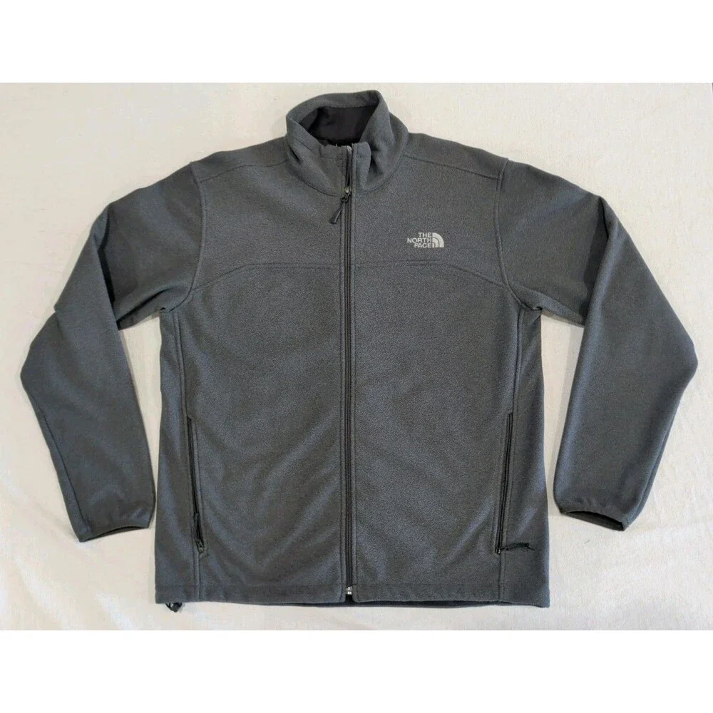 The North Face Gray Full Zip Fleece Jacket Men's Size Large